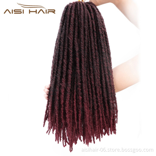 Aisi Hair 16 Inch Ombre Color Goddess Dreadlocks Crochet Braids 20 Inch Faux Locs Afro Braiding Hair Extensions for Black Women